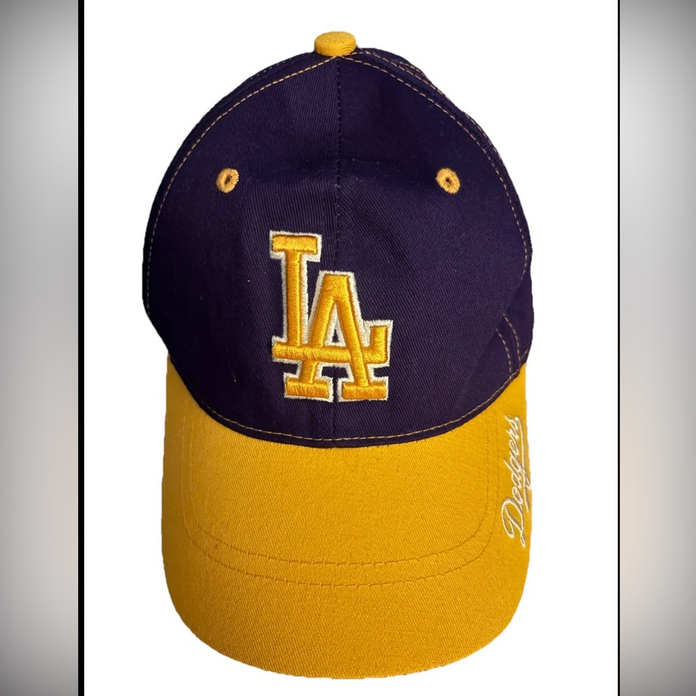 LA DODGERS LOS ANGELES LAKERS CAP/HAT Purple Gold Yellow Adjustable